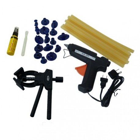 Automotive dent repair set with dent puller