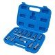 Oil drain plug socket set, 11pcs, sliding T-handle