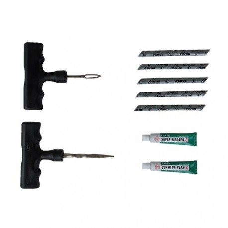 Tyre repair kit, 5pcs 100/6 insert, 2pcs 11g fluid