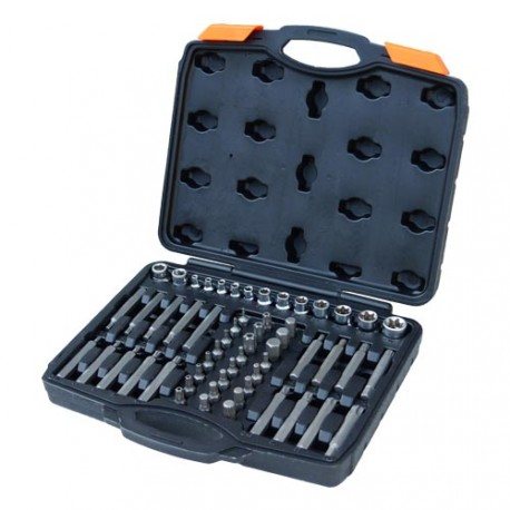 Bit készlet, Torx, Imbusz, E-profil, 56db-os