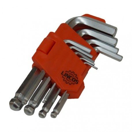 Ball-end hex L-wrench set, 9pcs