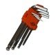 Extra long hex wrench set, ball end, 9pcs