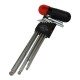 Extra long ball-end hex L-wrench set, 9pcs, with plastic handle